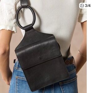 Sundance black leather sling crossbody-carried once
